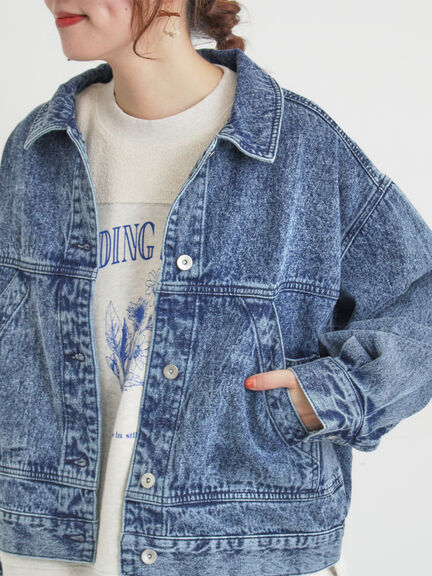 【オーガニックコットン】デニムジャケット（サックスブルー/ブルー/キナリ）｜Samansa Mos2（サマンサ モスモス）通販