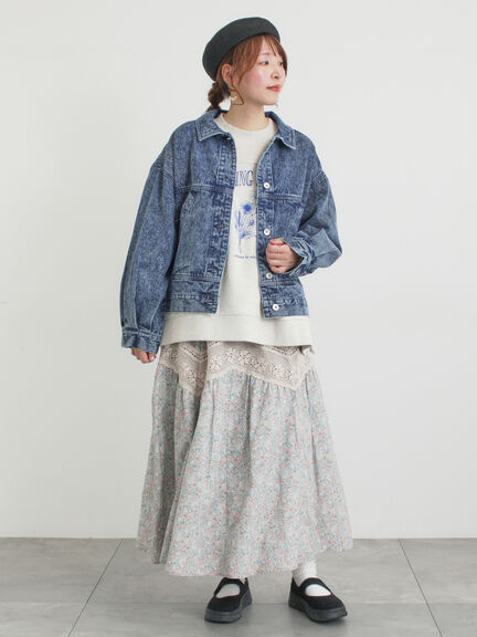 【オーガニックコットン】デニムジャケット（サックスブルー/ブルー/キナリ）｜Samansa Mos2（サマンサ モスモス）通販