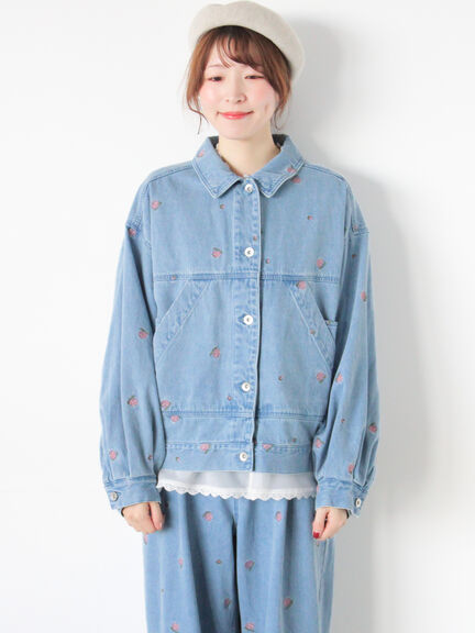 【オーガニックコットン】デニムジャケット（サックスブルー/ブルー/キナリ）｜Samansa Mos2（サマンサ モスモス）通販