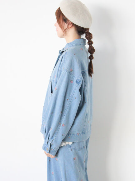 【オーガニックコットン】デニムジャケット（サックスブルー/ブルー/キナリ）｜Samansa Mos2（サマンサ モスモス）通販