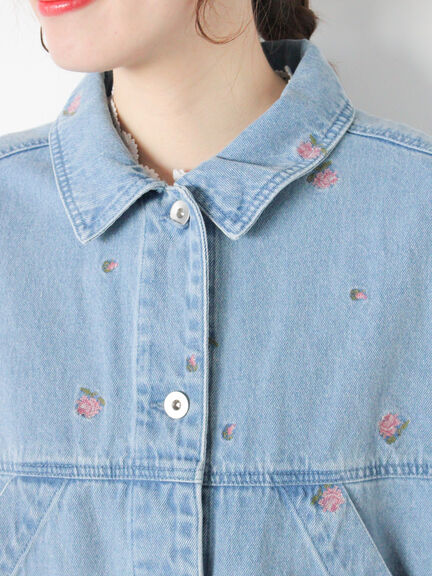 【オーガニックコットン】デニムジャケット（サックスブルー/ブルー/キナリ）｜Samansa Mos2（サマンサ モスモス）通販