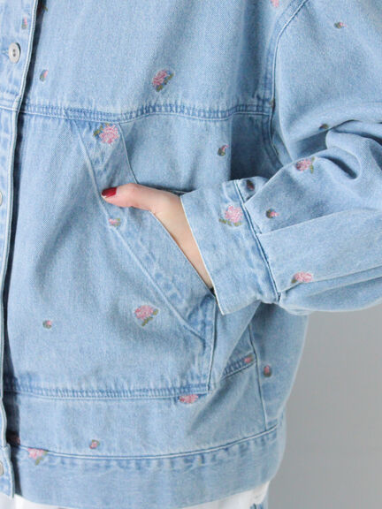 【オーガニックコットン】デニムジャケット（サックスブルー/ブルー/キナリ）｜Samansa Mos2（サマンサ モスモス）通販