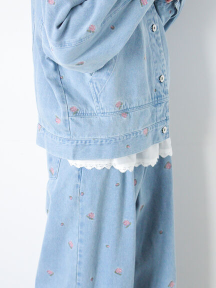 【オーガニックコットン】デニムジャケット（サックスブルー/ブルー/キナリ）｜Samansa Mos2（サマンサ モスモス）通販