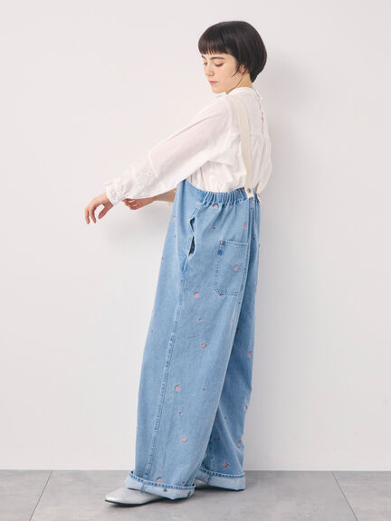 【オーガニックコットン】デニムサロペット（サックスブルー/ブルー/キナリ）｜Samansa Mos2（サマンサ モスモス）通販