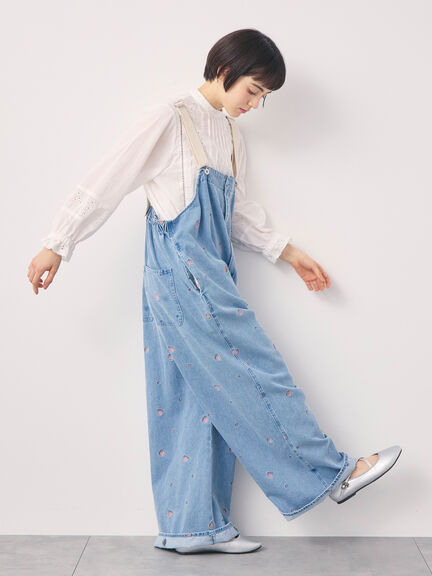 【オーガニックコットン】デニムサロペット（サックスブルー/ブルー/キナリ）｜Samansa Mos2（サマンサ モスモス）通販