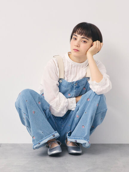 【オーガニックコットン】デニムサロペット（サックスブルー/ブルー/キナリ）｜Samansa Mos2（サマンサ モスモス）通販