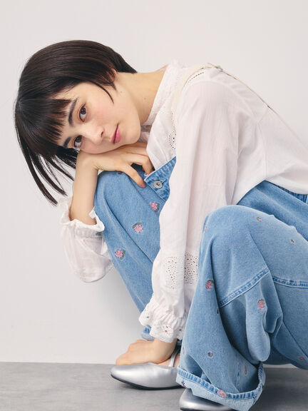 【オーガニックコットン】デニムサロペット（サックスブルー/ブルー/キナリ）｜Samansa Mos2（サマンサ モスモス）通販