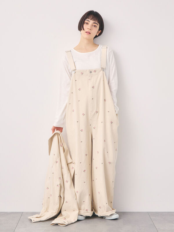 セール】 【オーガニックコットン】デニムサロペット（サックスブルー