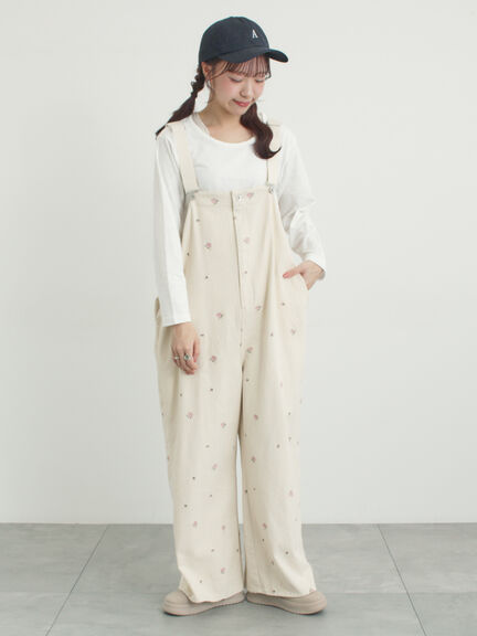 【オーガニックコットン】デニムサロペット（サックスブルー/ブルー/キナリ）｜Samansa Mos2（サマンサ モスモス）通販