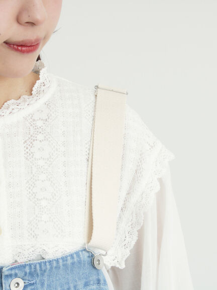 【オーガニックコットン】デニムサロペット（サックスブルー/ブルー/キナリ）｜Samansa Mos2（サマンサ モスモス）通販