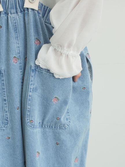 【オーガニックコットン】デニムサロペット（サックスブルー/ブルー/キナリ）｜Samansa Mos2（サマンサ モスモス）通販