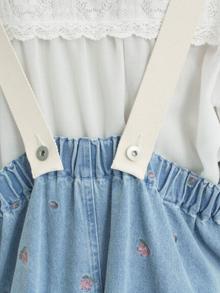 【オーガニックコットン】デニムサロペット（サックスブルー/ブルー/キナリ）｜Samansa Mos2（サマンサ モスモス）通販