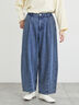 【オーガニックコットン】デニムバレルパンツ（サックスブルー/ブルー/キナリ）｜Samansa Mos2（サマンサ モスモス）通販