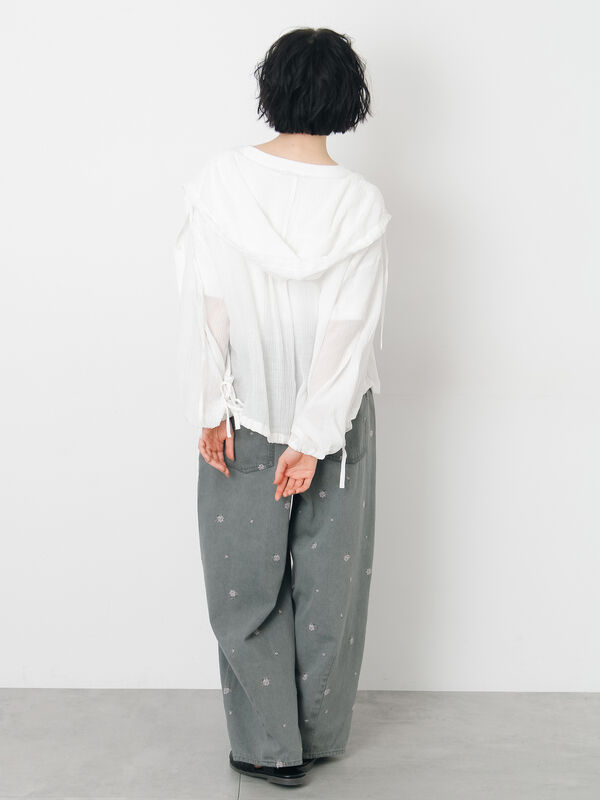 新色追加》【オーガニックコットン】デニムバレルパンツ（グレー