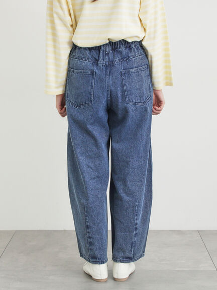 【オーガニックコットン】デニムバレルパンツ（サックスブルー/ブルー/キナリ）｜Samansa Mos2（サマンサ モスモス）通販
