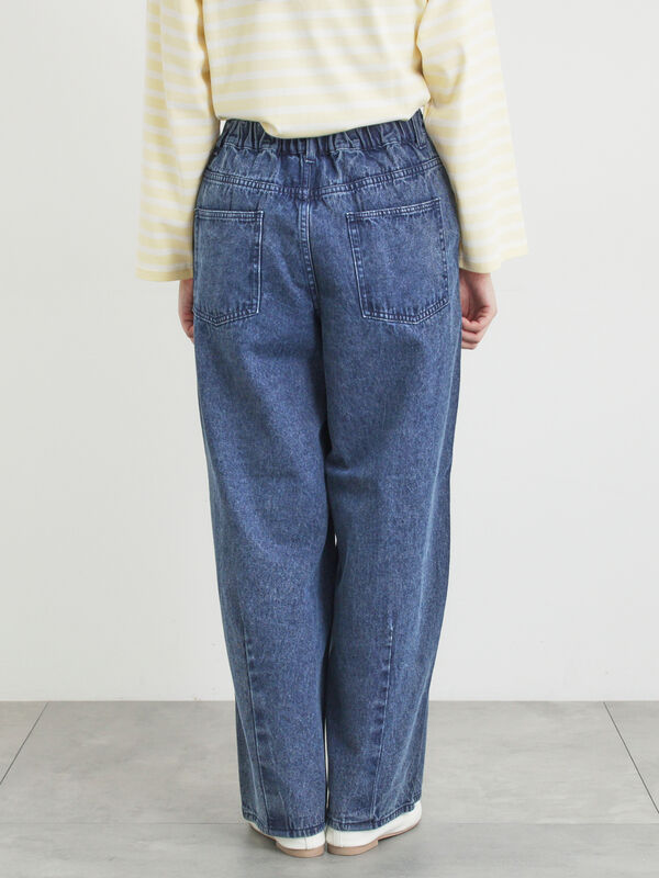 オーガニックコットン】デニムバレルパンツ（サックスブルー/ブルー