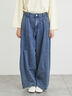 【オーガニックコットン】デニムバレルパンツ（サックスブルー/ブルー/キナリ）｜Samansa Mos2（サマンサ モスモス）通販