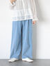【オーガニックコットン】デニムバレルパンツ（サックスブルー/ブルー/キナリ）｜Samansa Mos2（サマンサ モスモス）通販