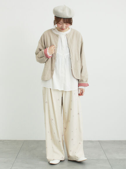 【オーガニックコットン】デニムバレルパンツ（サックスブルー/ブルー/キナリ）｜Samansa Mos2（サマンサ モスモス）通販