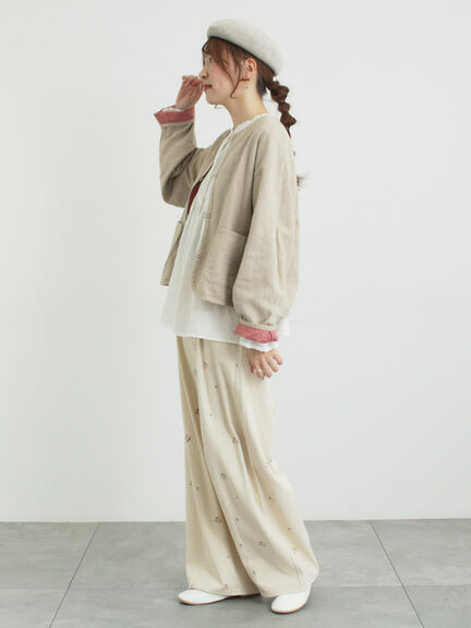 【オーガニックコットン】デニムバレルパンツ（サックスブルー/ブルー/キナリ）｜Samansa Mos2（サマンサ モスモス）通販