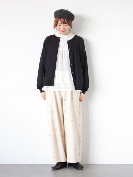 【オーガニックコットン】デニムバレルパンツ（サックスブルー/ブルー/キナリ）｜Samansa Mos2（サマンサ モスモス）通販