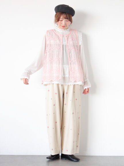 【オーガニックコットン】デニムバレルパンツ（サックスブルー/ブルー/キナリ）｜Samansa Mos2（サマンサ モスモス）通販