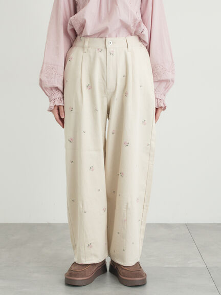 【オーガニックコットン】デニムバレルパンツ（サックスブルー/ブルー/キナリ）｜Samansa Mos2（サマンサ モスモス）通販