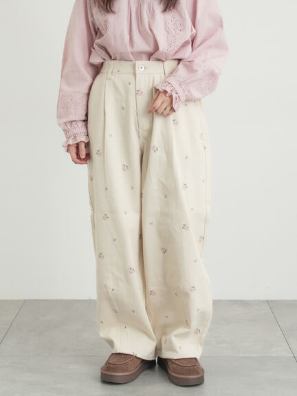 【オーガニックコットン】デニムバレルパンツ（サックスブルー/ブルー/キナリ）｜Samansa Mos2（サマンサ モスモス）通販