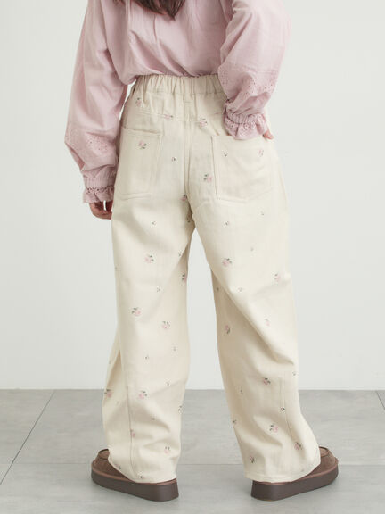 【オーガニックコットン】デニムバレルパンツ（サックスブルー/ブルー/キナリ）｜Samansa Mos2（サマンサ モスモス）通販