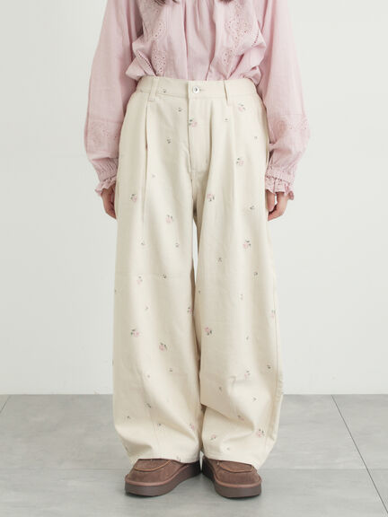 【オーガニックコットン】デニムバレルパンツ（サックスブルー/ブルー/キナリ）｜Samansa Mos2（サマンサ モスモス）通販