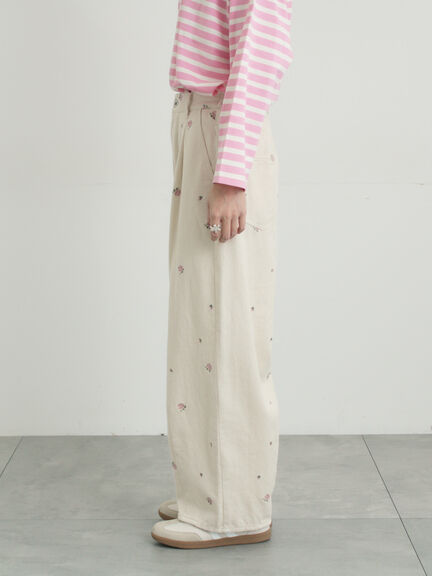 【オーガニックコットン】デニムバレルパンツ（サックスブルー/ブルー/キナリ）｜Samansa Mos2（サマンサ モスモス）通販