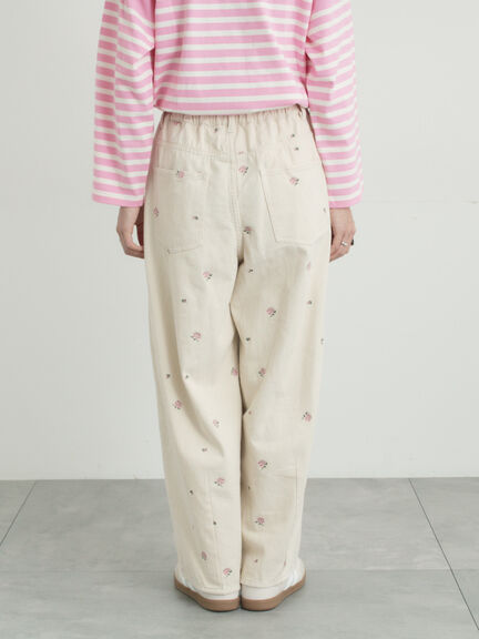 【オーガニックコットン】デニムバレルパンツ（サックスブルー/ブルー/キナリ）｜Samansa Mos2（サマンサ モスモス）通販