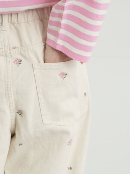 【オーガニックコットン】デニムバレルパンツ（サックスブルー/ブルー/キナリ）｜Samansa Mos2（サマンサ モスモス）通販