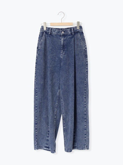 【オーガニックコットン】デニムバレルパンツ（サックスブルー/ブルー/キナリ）｜Samansa Mos2（サマンサ モスモス）通販