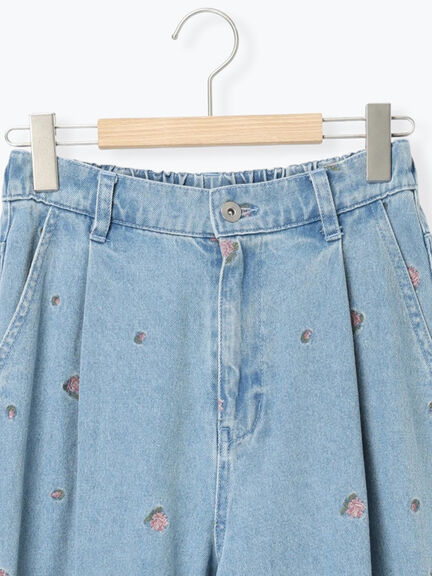 【オーガニックコットン】デニムバレルパンツ（サックスブルー/ブルー/キナリ）｜Samansa Mos2（サマンサ モスモス）通販