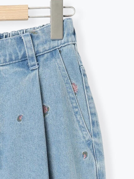 【オーガニックコットン】デニムバレルパンツ（サックスブルー/ブルー/キナリ）｜Samansa Mos2（サマンサ モスモス）通販