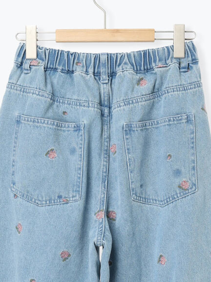 【オーガニックコットン】デニムバレルパンツ（サックスブルー/ブルー/キナリ）｜Samansa Mos2（サマンサ モスモス）通販