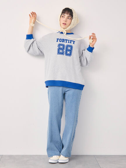 【オーガニックコットン】デニムフレアパンツ（サックスブルー/ブルー/キナリ）｜Samansa Mos2（サマンサ モスモス）通販