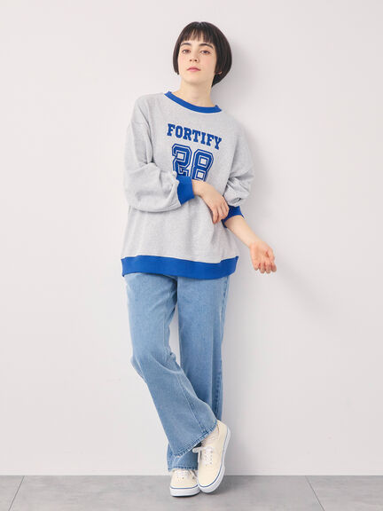 【オーガニックコットン】デニムフレアパンツ（サックスブルー/ブルー/キナリ）｜Samansa Mos2（サマンサ モスモス）通販