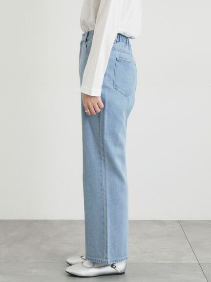 【オーガニックコットン】デニムフレアパンツ（サックスブルー/ブルー/キナリ）｜Samansa Mos2（サマンサ モスモス）通販