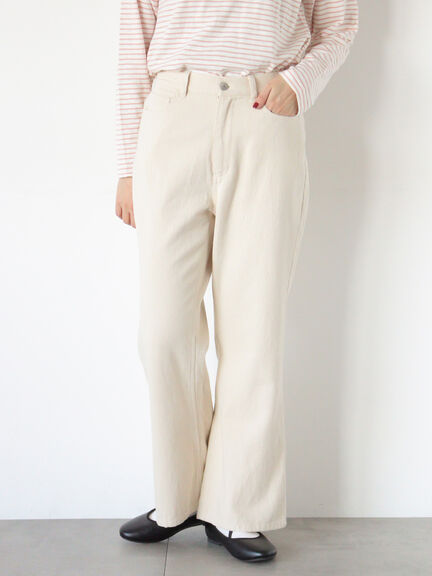 【オーガニックコットン】デニムフレアパンツ（サックスブルー/ブルー/キナリ）｜Samansa Mos2（サマンサ モスモス）通販