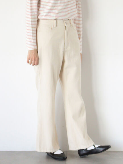 【オーガニックコットン】デニムフレアパンツ（サックスブルー/ブルー/キナリ）｜Samansa Mos2（サマンサ モスモス）通販