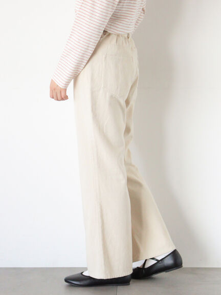 【オーガニックコットン】デニムフレアパンツ（サックスブルー/ブルー/キナリ）｜Samansa Mos2（サマンサ モスモス）通販