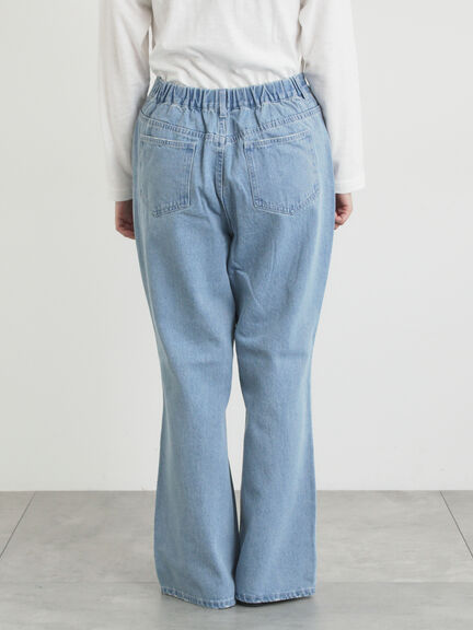 【オーガニックコットン】デニムフレアパンツ（サックスブルー/ブルー/キナリ）｜Samansa Mos2（サマンサ モスモス）通販