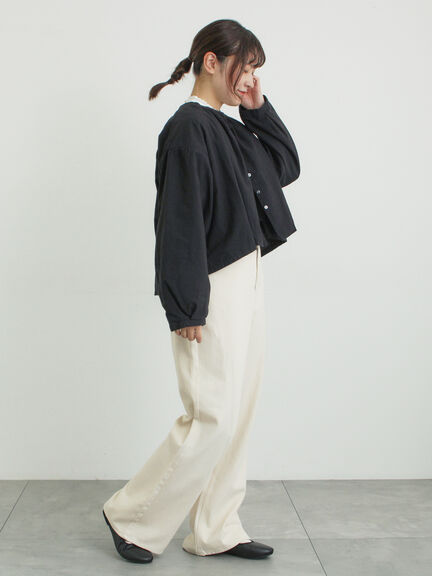 【オーガニックコットン】デニムフレアパンツ（サックスブルー/ブルー/キナリ）｜Samansa Mos2（サマンサ モスモス）通販