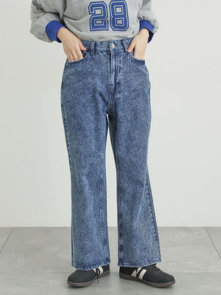 【オーガニックコットン】デニムフレアパンツ（サックスブルー/ブルー/キナリ）｜Samansa Mos2（サマンサ モスモス）通販