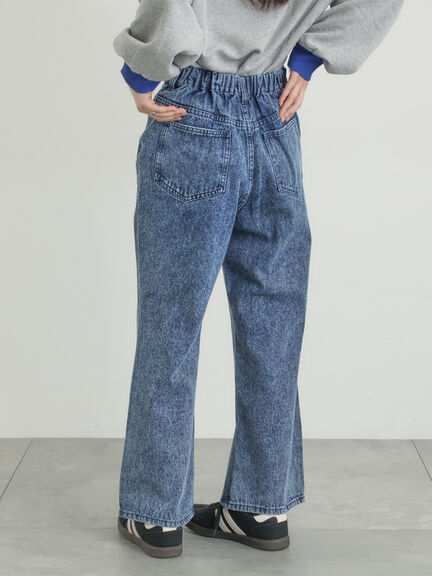 【オーガニックコットン】デニムフレアパンツ（サックスブルー/ブルー/キナリ）｜Samansa Mos2（サマンサ モスモス）通販