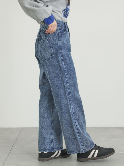 【オーガニックコットン】デニムフレアパンツ（サックスブルー/ブルー/キナリ）｜Samansa Mos2（サマンサ モスモス）通販