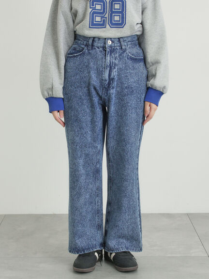 【オーガニックコットン】デニムフレアパンツ（サックスブルー/ブルー/キナリ）｜Samansa Mos2（サマンサ モスモス）通販