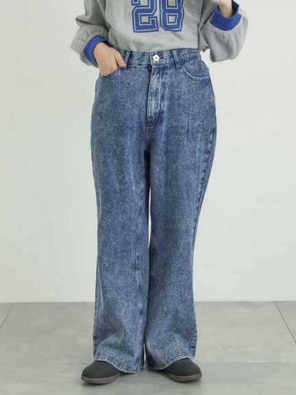 【オーガニックコットン】デニムフレアパンツ（サックスブルー/ブルー/キナリ）｜Samansa Mos2（サマンサ モスモス）通販